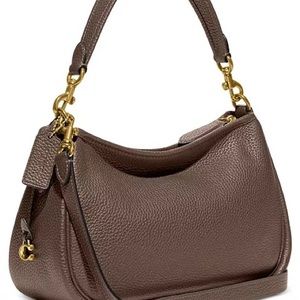 NWT Authentic Dark Stone COACH Soft Pebble Leather Cary Crossbody